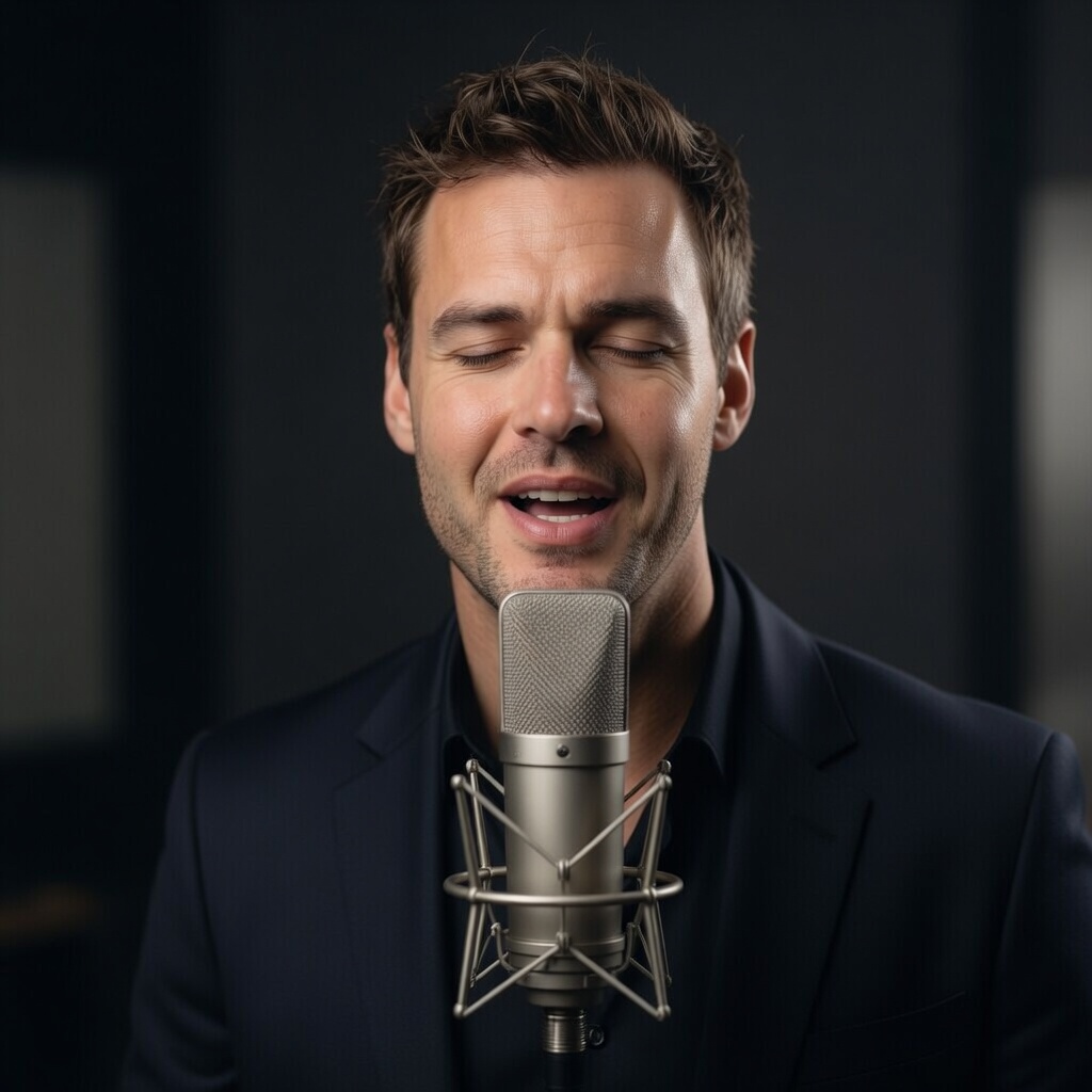 Jett Groove singing in studio